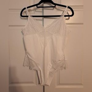 White lace body suit